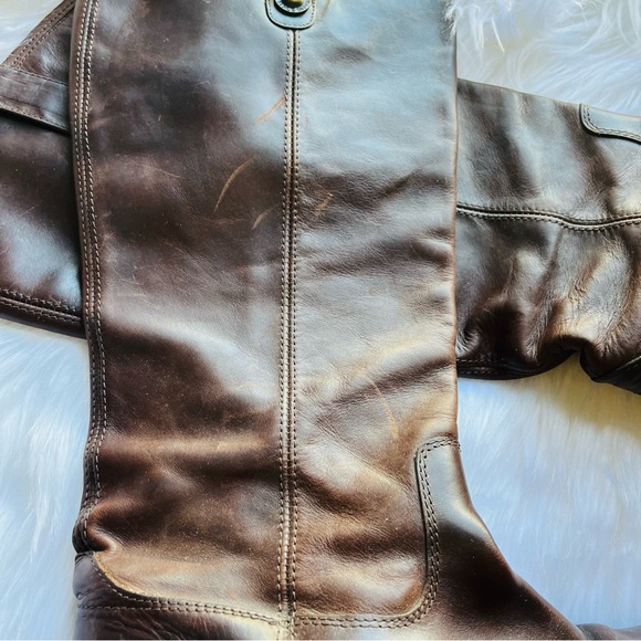 Frye boots - size 7.5 dark brown all leather pull on boots - Picture 8 of 9